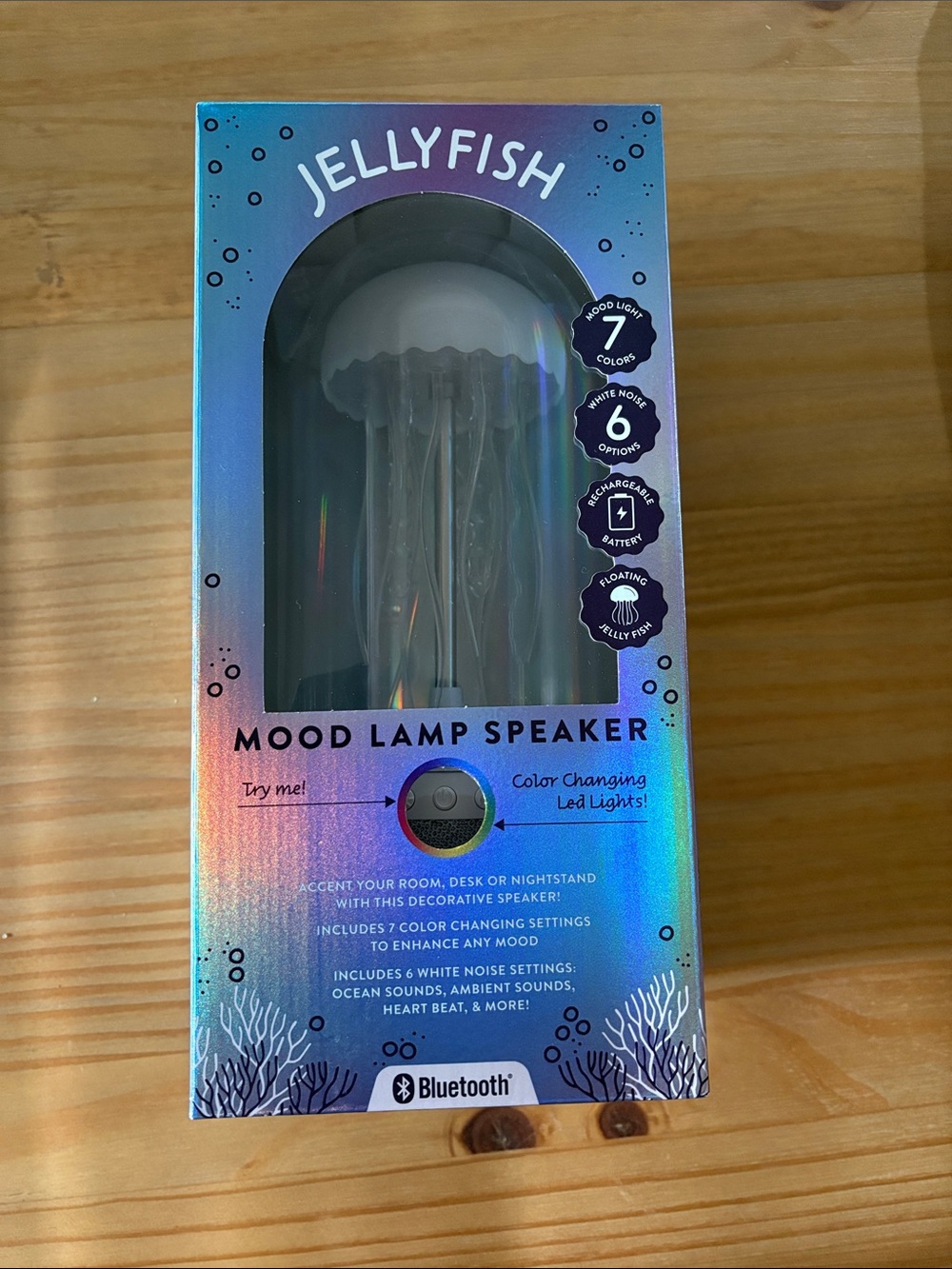 Jellyfish Mood Lamp Speaker - White - Bluetooth Color-Changing LED